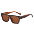 Lunettes de soleil polarisées carrées écaille de tortue avec verres marron foncé rétro - Standard / Régulier (TVA 13 % incluse) monture léopard avec verres thé