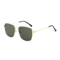 Vintage square gold metal frame sunglasses with dark lenses for men and women - Gold Frame Green
