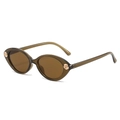 Gafas de sol infantiles verde oliva con flores decorativas y lentes marrones - Montura de Leopardo Lente Marrón