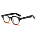 Fashionable round sunglasses featuring black to amber gradient frames with retro rivets - Regular / Standard (Inc. 13% VAT) Black & Brown Frame with Clear Lenses