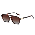 Classic tortoise shell aviator sunglasses with brown gradient lenses and double bridge - Leopard Frame Gradient Brown Lens