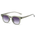Lunettes de soleil carrées rétro avec monture TR90 vert olive et verres dégradés violets - Standard / Standard (incl. TVA 13 %) monture vert transparent verres dégradés gris