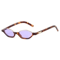Cat eye tortoiseshell frame sunglasses with purple lenses and gold metal details - Regular / Regular Leopard Frame Sunglasses with Purple Lenses