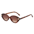 Tortoise shell kids sunglasses with gold rose ornaments and brown gradient lenses - Leopard Frame Gradient Brown Lens