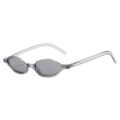 Chic cat-eye sunglasses with transparent grey geometric frames and dark grey lenses - Regular / Standard (Incl. 13% VAT) Transparent Grey Frame & Grey Lenses
