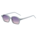 Modische PC-Sonnenbrille mit grauem transparentem Rahmen und lila Verlaufsgläsern - Normal / Graublauer Rahmen mit graurosa Gläsern