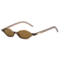 Cat eye sunglasses in translucent tea frame with brown lenses and gold metal accents - Regular / Regular (Inc. 13% VAT) Brown Frame Solid Brown Lenses