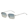 Lunettes de soleil rectangulaires en métal argenté avec verres dégradés bleus et jaunes - Monture Argentée Verres Vert-marron