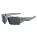 Occhiali da sole sportivi uomo con montatura argento opaco e lenti grigio scuro - Montatura Grigio Argento Lente Grigia