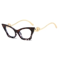 Cat eye glasses frames with tortoiseshell finish and gold double heart temple detail - Gradient Tortoise Frame