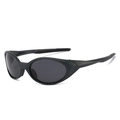 Gafas de sol deportivas ovaladas polarizadas con montura negra de textura carbono - Régulier / Montura Cuadrícula Gris Lente Gris