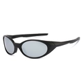 Gafas de sol deportivas ovaladas negro mate con lentes polarizadas plateadas - Régulier / Montura Negra Espejo Plateado