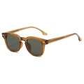 Lunettes de soleil TR90 rétro carrées avec monture ambre et verres vert foncé - Standard / Standard (incl. facture 13 %) monture marron, verre vert foncé