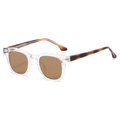 Lunettes de soleil carrées transparentes avec verres marron et branches en écaille - Standard / Standard (incl. TVA 13 %) monture transparente verres marrons