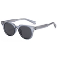 Klassische polarisierte Quadrat-Sonnenbrille mit grauem Rahmen und Metalldrahtkern - Normal / Standard (inkl. 13 % MwSt.) transparenter grauer Rahmen & graue Gläser