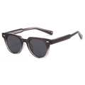 Stylish transparent grey square frame sunglasses with dark lenses for men and women - Regular / Gradient Gray Clear Frame Gray Lens