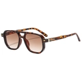 Retro tortoise pilot sunglasses with tortoiseshell frames and gradient brown lenses - Leopard Frame Gradient Brown Lens