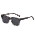 Lunettes de soleil polarisées carrées grises avec monture transparente et tiges en métal - Monture Dégradé Gris Transparent Verres Gris