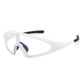 Cycling sunglasses featuring a white streamlined frame and transparent one-piece lens - Photochromic / Standard White Frames