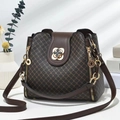 Borsa a tracolla marrone trapuntata con chiusura a quadrifoglio dorato e cinghia - Stile Trapuntato Marrone Scuro (Style 4)