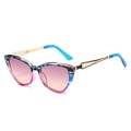 Lunettes de soleil œil de chat monture écaille bleu rose et verres dégradés roses - Standard / Monture Rouge Léopard Verres Rouge Violet