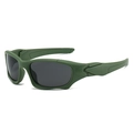 Occhiali da sole sportivi tattici con montatura verde militare opaca e lenti grigio scuro - Montatura Verde Lenti Grigie