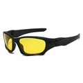 Men's tactical sports sunglasses with matte black frames and high-contrast yellow lenses - Black Frame Yellow Lens