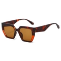 Gafas de sol cuadradas retro con montura de carey y cristales de color ámbar oscuro - Montura Carey Lentes Té