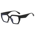 Lunettes de soleil carrées oversize rétro avec monture noire épaisse et design audacieux - Monture Noir Brillant / Verres Transparents