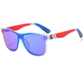 LED American flag sunglasses with red, white and blue stars and stripes on frames - Regular / Standard (Incl. 13% Tax) C10 Frosted Translucent Blue Frame Ice Blue Lens