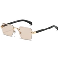 Lunettes de soleil octogonales sans monture avec verres dégradés et cadre en métal doré - Standard / Monture Dorée Verres Champagne