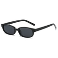 Gafas de sol polarizadas rectangulares negras retro con montura gruesa para hombre y mujer - Régulier / Montura Negra Lentes Grises