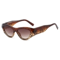 Gafas de sol retro de ojo de gato con montura gruesa, carey marrón y cristales degradados - Régulier / Marco con Patrón Floral Lentes de Té