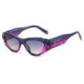 Gafas de sol retro punk ojo de gato con montura gruesa degradada azul-púrpura mármol - Régulier / Marco Degradado Azul Púrpura Lentes Grises