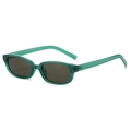 Minimalistische quadratische Polarisierte Sonnenbrille mit grünem Rahmen und grauen Gläsern - Normal / Grüner Rahmen Grau Grüne Gläser