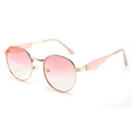 Retro-Oval-Sonnenbrille mit rosa Verlaufsgläsern und Goldrahmen für Damen - Normal / Standard-Goldrahmen mit rosa Verlaufsgläsern