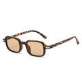 Gafas de sol cuadradas vintage con montura de carey, lentes amarillas y detalles dorados - Montura de Leopardo Lente Marrón