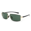Lunettes de soleil Al-Mg avec verres rectangulaires vert foncé et monture dorée - Monture Or Vert