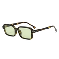 Trendy square tortoiseshell sunglasses with light green lenses and silver metal hinges - Regular / Standard (Inc. 13% VAT) Yellow-Green Floral Frame with Green Lenses
