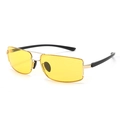 Occhiali da sole Al-Mg con montatura in metallo dorato e lenti gialle vivaci moda - Montatura Oro Visione Notturna Giallo