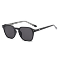 Schwarze Polygon-Sonnenbrille mit grauen Gläsern und silbernem X-Metalllogo - Schwarzer Rahmen Graue Gläser
