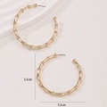 Chic 5.5cm golden C-shaped bamboo texture hoop earrings with elegant polished finish - Diameter 5.5cm / Gold
