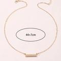 Gold-tone bar pendant necklace with small zircon stones and 44cm chain length - Gold