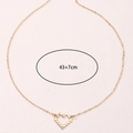 Collar con colgante de corazón de píxel de mosaico dorado con cadena fina y ajustable - Dorado