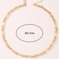 Fashionable golden bamboo link chain necklace for women with 40+7cm adjustable lobster clasp - Gold