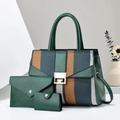 Ensemble de 3 sacs vert foncé chic comprenant un grand cabas, une pochette et un porte-carte - Sac Fourre-tout et Pochette Enveloppe et Porte-cartes / Vert