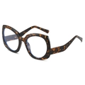 Occhiali da sole retrò cat-eye tartarugati con lenti anti-luce blu e montatura spessa - Montatura Tartarugata Lente Chiara