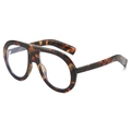 Montatura per occhiali aviator oversize tartarugata con lenti anti luce blu fashion - Montatura Tartarugata Lente Chiara