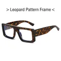 Occhiali quadrati leopardati chic con montatura larga e lenti anti luce blu - Montatura Leopardata