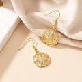 Minimalist gold basketball drop earrings with textured surface for women's fashion - Gold